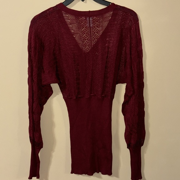 Cache Red Wine Lace Top - Picture 5 of 7